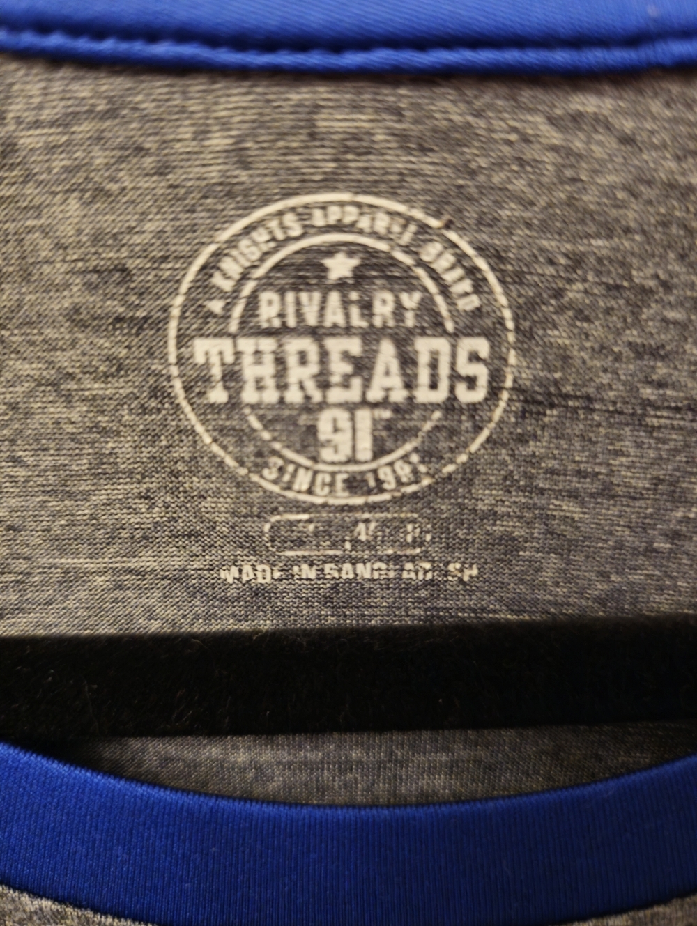 Rivalry Threads Florida Gators Raglan Tee - Gray, Royal Blue & Orange - Picture 2 of 5